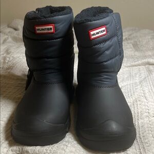 Hunter Quilted Black Snow Boots